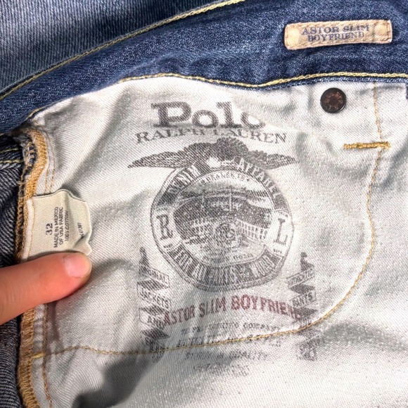 Polo Ralph Lauren Astor Slim Boyfriend Jeans Medium Wash Distressed Size 32 - Picture 4 of 10